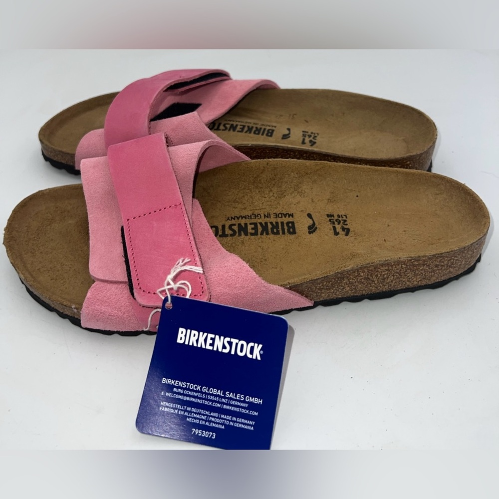 NEW Birkenstock Oita Suede Sandal - Candy Pink NARROW - EU 41/ US 10 Ladies NWB - Picture 4 of 11